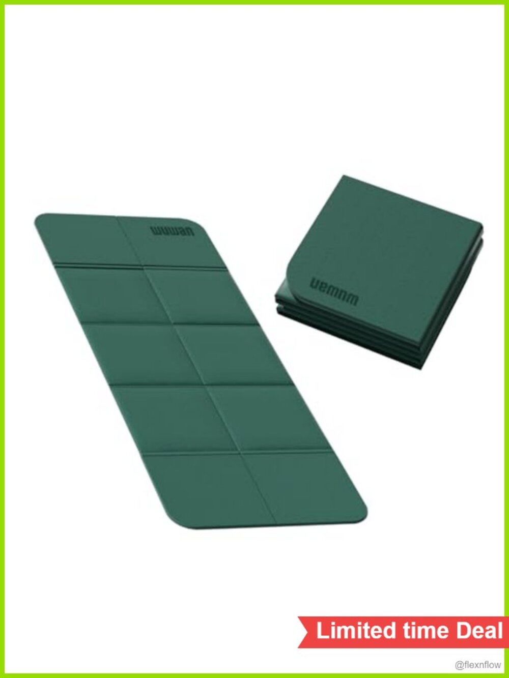 Foldable Yoga Mat 75"x31"x0.24" TPE Non-Slip Exercise Mat